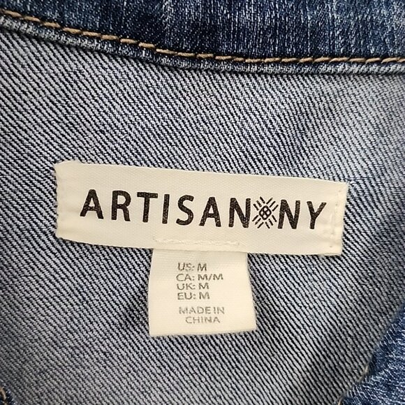 Artisan NY Women's Button Up Jean Jacket Blue Denim Fade Size M - Picture 11 of 15